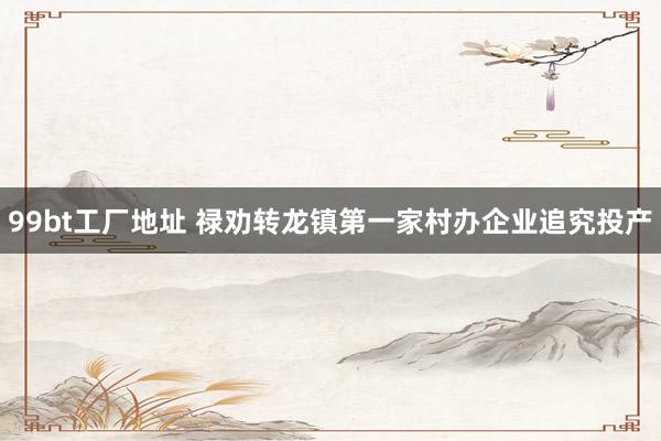 99bt工厂地址 禄劝转龙镇第一家村办企业追究投产