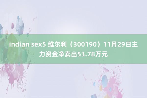indian sex5 维尔利（300190）11月29日主力资金净卖出53.78万元