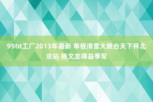 99bt工厂2013年最新 单板滑雪大跳台天下杯北京站 杨文龙得益季军