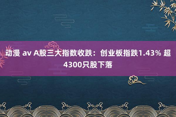 动漫 av A股三大指数收跌：创业板指跌1.43% 超4300只股下落