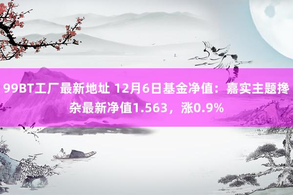 99BT工厂最新地址 12月6日基金净值：嘉实主题搀杂最新净值1.563，涨0.9%