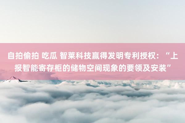 自拍偷拍 吃瓜 智莱科技赢得发明专利授权：“上报智能寄存柜的储物空间现象的要领及安装”