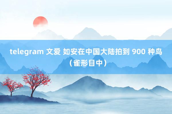 telegram 文爱 如安在中国大陆拍到 900 种鸟（雀形目中）