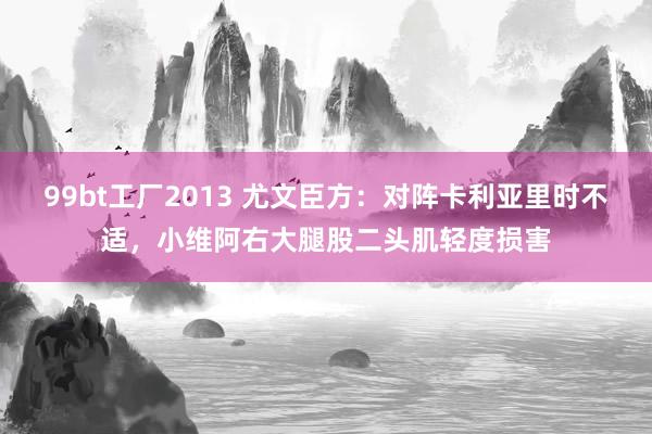 99bt工厂2013 尤文臣方：对阵卡利亚里时不适，小维阿右大腿股二头肌轻度损害