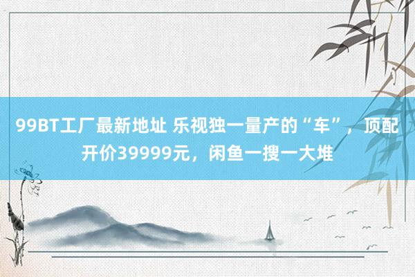 99BT工厂最新地址 乐视独一量产的“车”，顶配开价39999元，闲鱼一搜一大堆