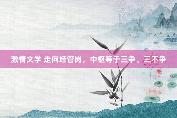 激情文学 走向经管岗，中枢等于三争、三不争