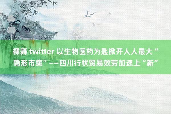 裸舞 twitter 以生物医药为匙掀开人人最大“隐形市集”——四川行状贸易效劳加速上“新”