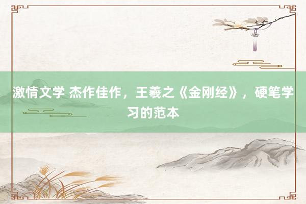 激情文学 杰作佳作，王羲之《金刚经》，硬笔学习的范本