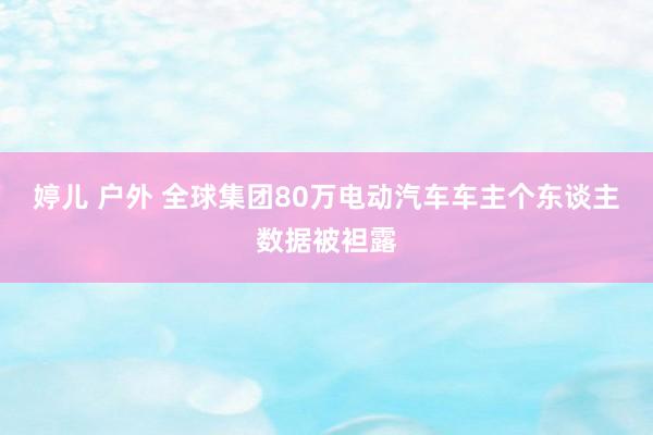 婷儿 户外 全球集团80万电动汽车车主个东谈主数据被袒露