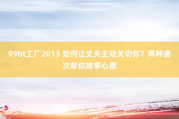 99bt工厂2013 如何让丈夫主动关切你？两种递次帮你竣事心愿